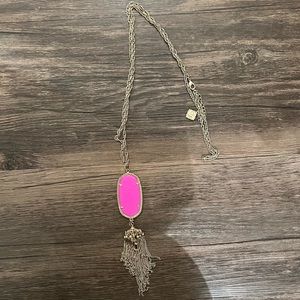 Kendra Scott Elyse Necklace with Pink Stone